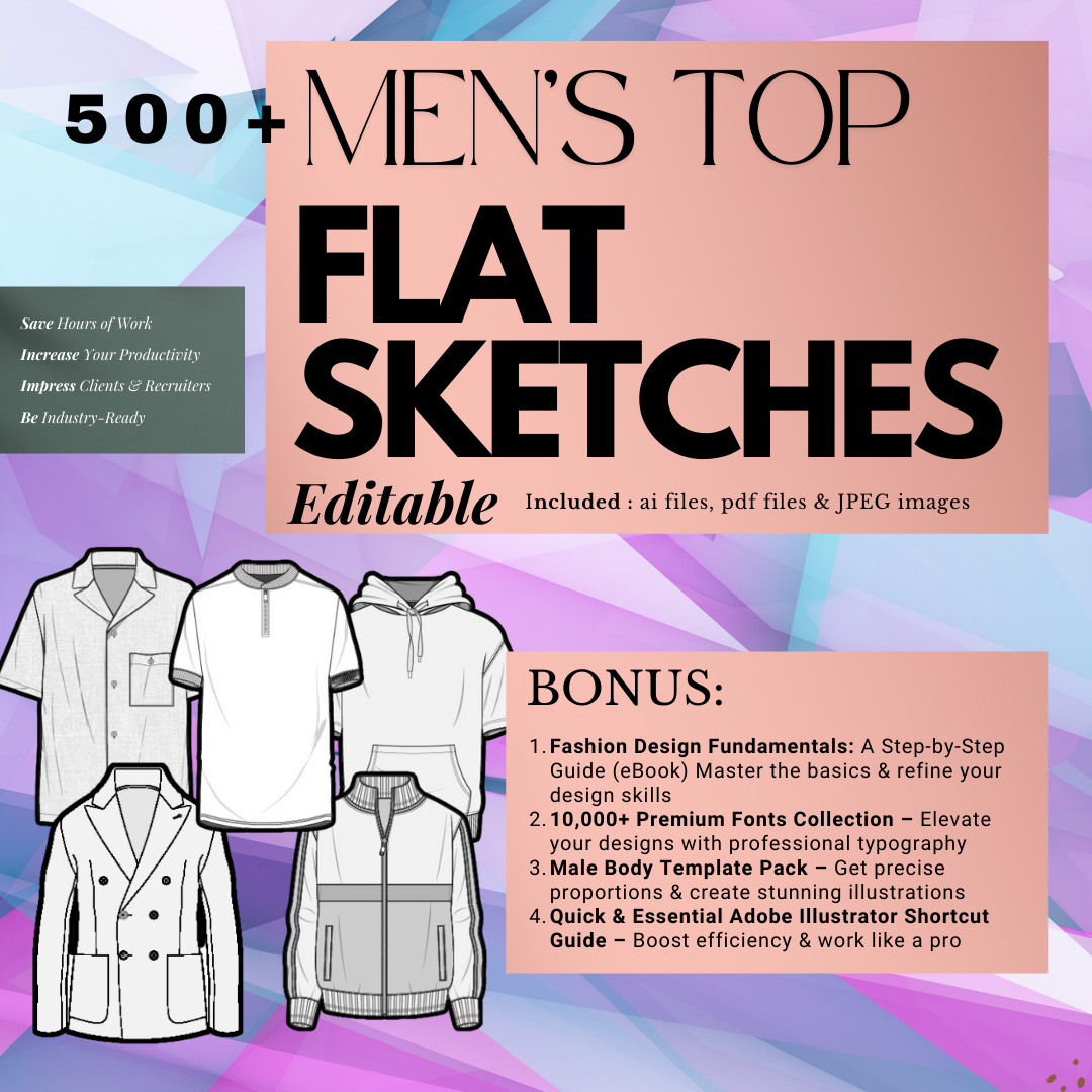 500+ Mens Top Flat Sketches + ₹9899 Bonus – Don’t Get Left Behind in Fashion!