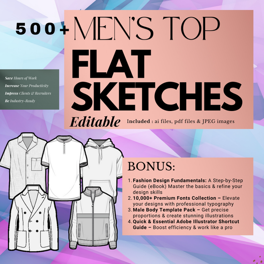 500+ Mens Top Flat Sketches + ₹9899 Bonus – Don’t Get Left Behind in Fashion!